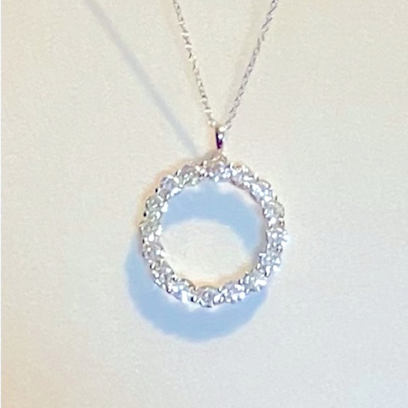 Cara Mia USA Sterling Silver, Rhodium Plated. CZ Pendant. - Picture 3 of 3